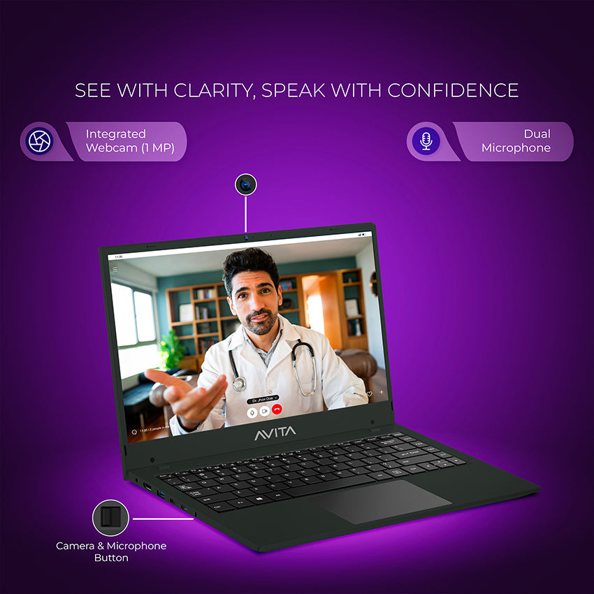 AVITA Liber E 12th Gen Intel core i5 Upto 4.40 GHz 8GB RAM 512GB SSD Expandable Upto 2TB  Windows 11 Home Thin & Light Black 1.84 Kg